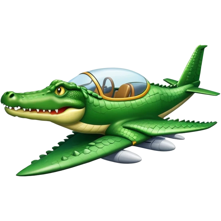 Crocodile flying an airplane emoji