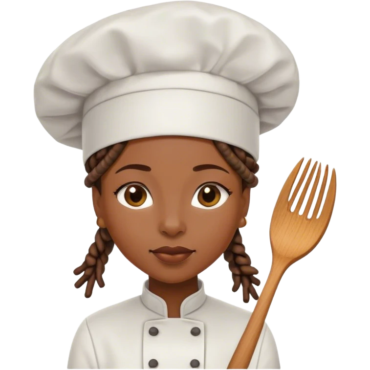 Black woman with locs with a chef hat emoji