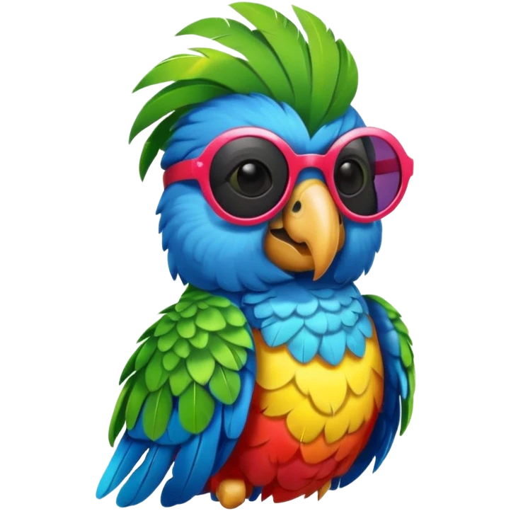 Parrot with shiny sunglasses emoji