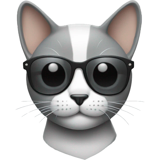 Cat Grey with sunglasses emoji