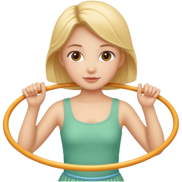 girl with  holding 2 hula hoops emoji