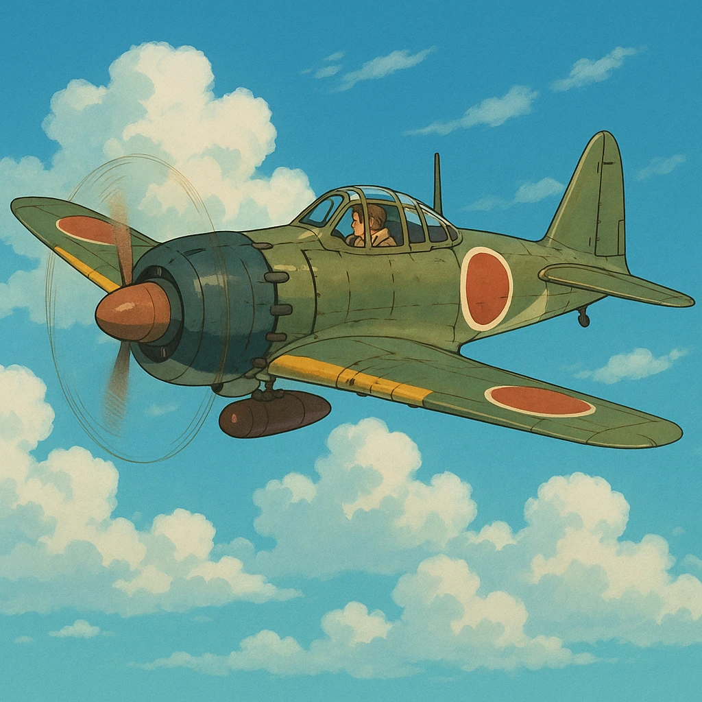 fighter plane in ghibli style emoji