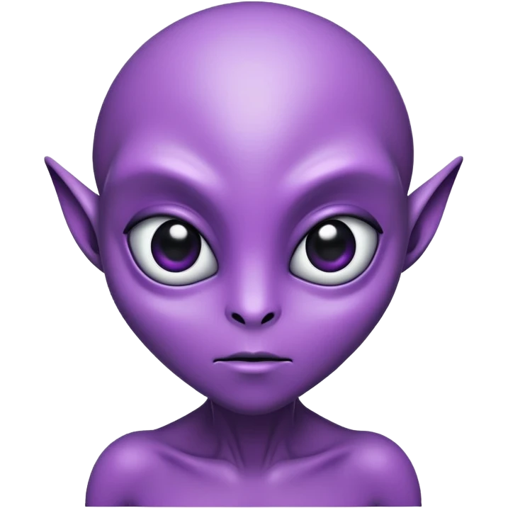 purple alien with big black eyes emoji