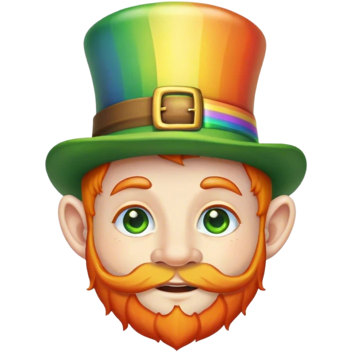 A leprechaun with rainbow over head emoji