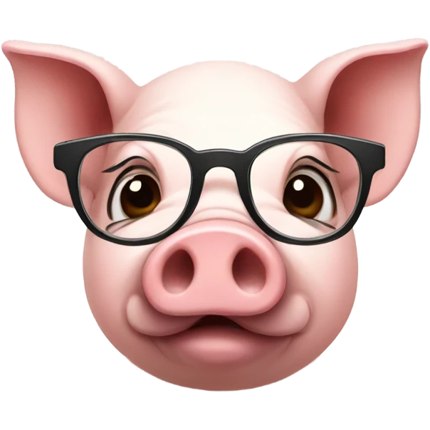 a pig with glass emoji