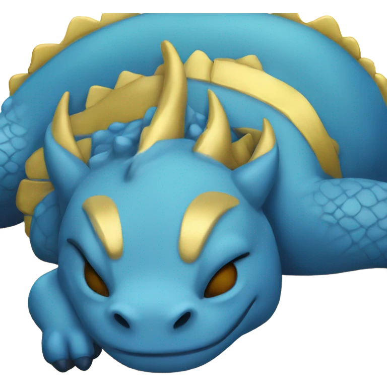 blue and little bit of gold dragon sleeping  emoji