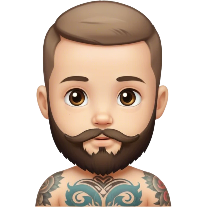 Baby with a beard and tattoos emoji