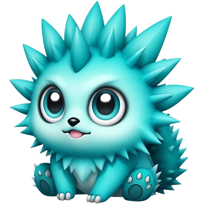 Cute cool edgy kawaii Turquoise-gradient fakemon-creature emoji