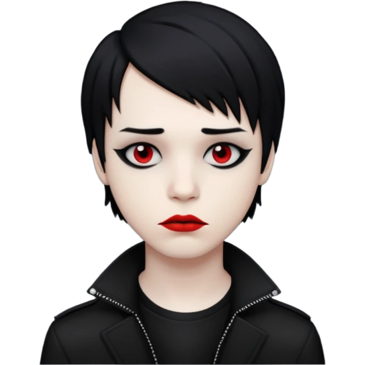 Emo boy with red lipstick  emoji