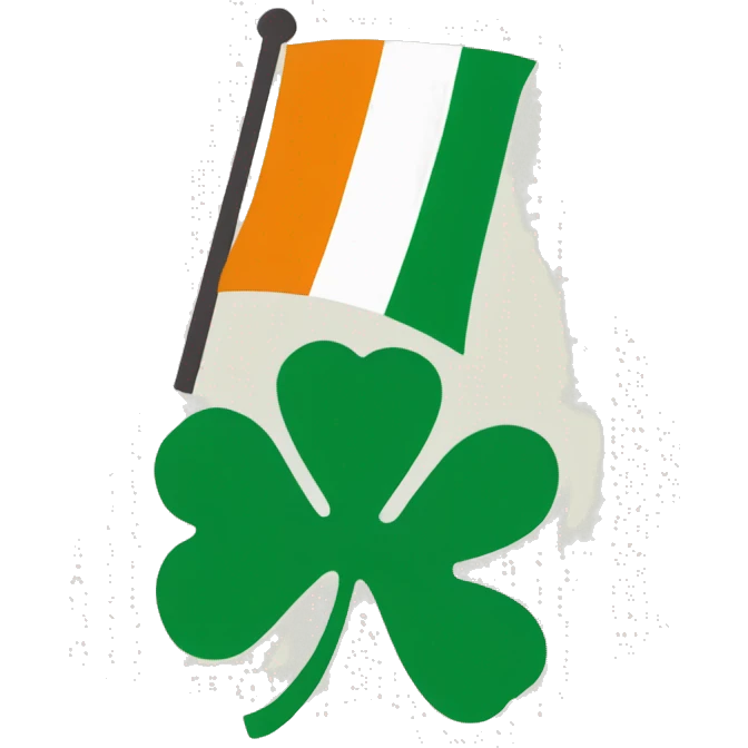 a postage stamp with the irish flag on it emoji
