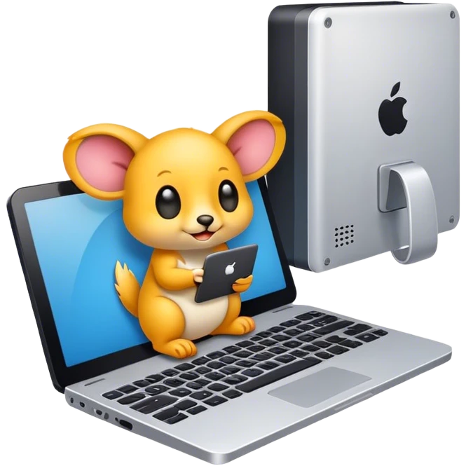 Tiny animal on pc emoji