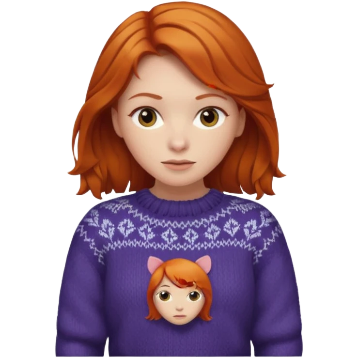 Knitted ginger hair woman emoji