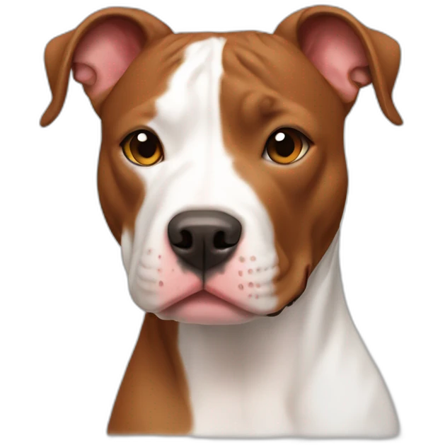 Pit bull mix with red hair and a white stripe on its face emoji