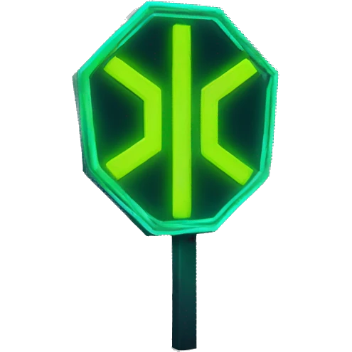 stop sign glowing neon emoji