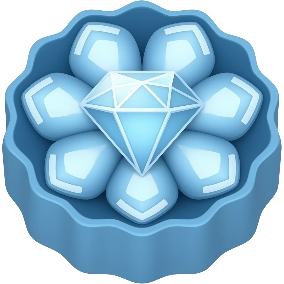 Mavi baklava içinde beyaz tik örnekleri İç içe elmas emoji