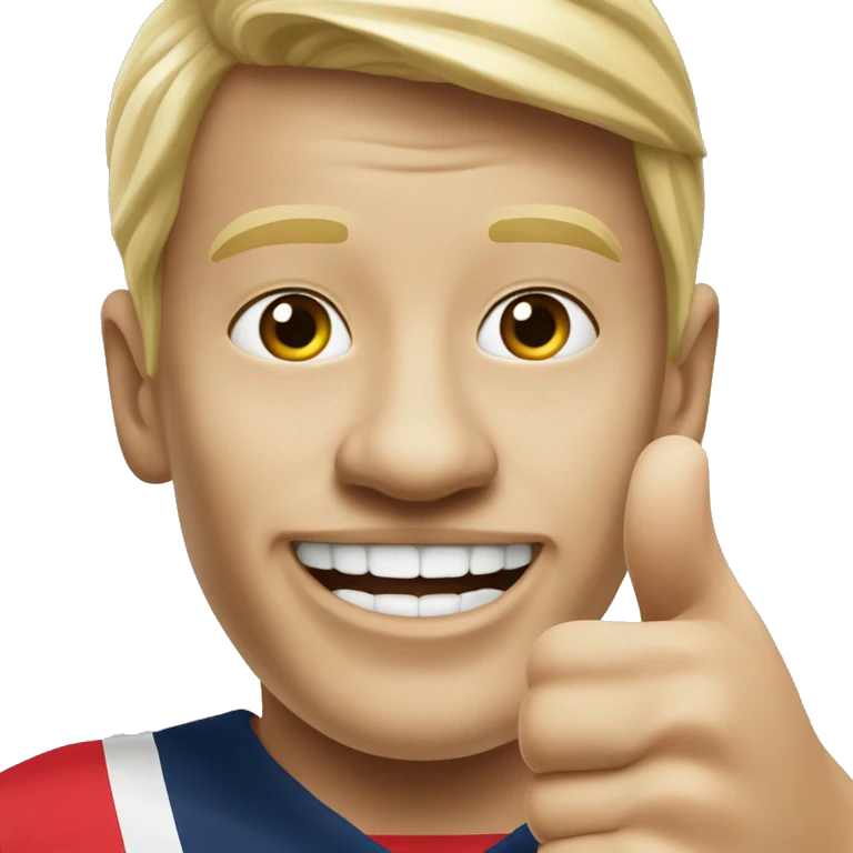 photorealistic Haaland Norway thumbs up emoji