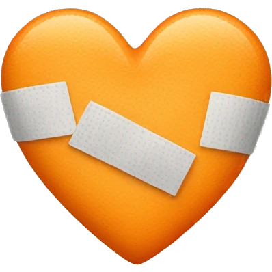 light orange heart with band-aid emoji