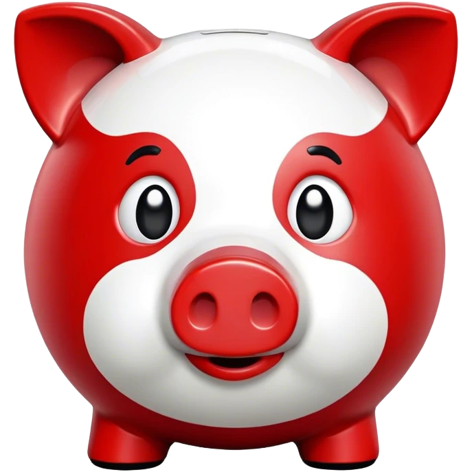piggy bank in colors of monaco flag red and white emoji