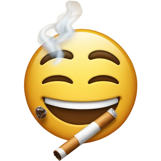 Happy emoji smoking a blunt  emoji