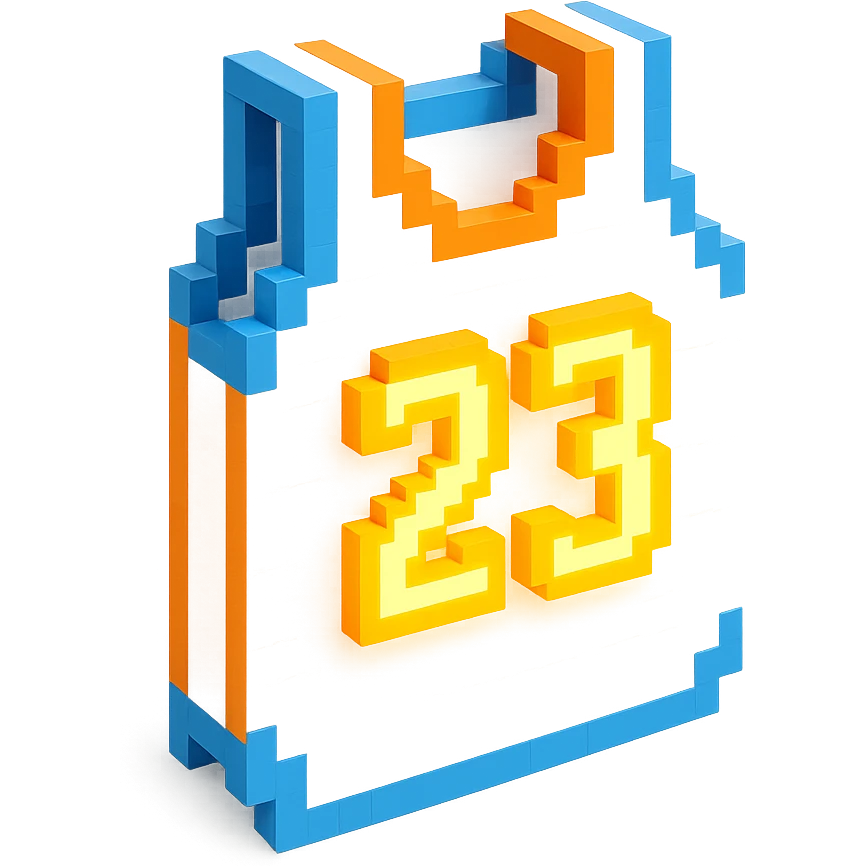 белая баскетбольная майка со светящейся надписью "23", no background emoji