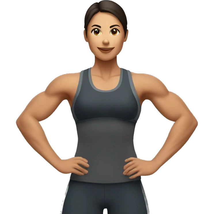 personal trainer mujer con musculos emoji