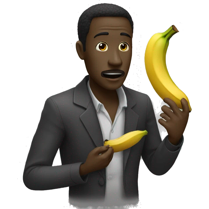 Noir qui mange une banane emoji