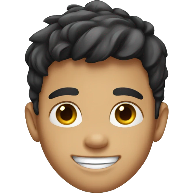 smiling boy with ears dark hair emoji