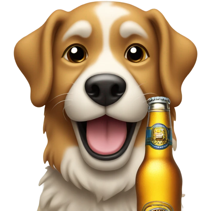 Dog drinking beer emoji