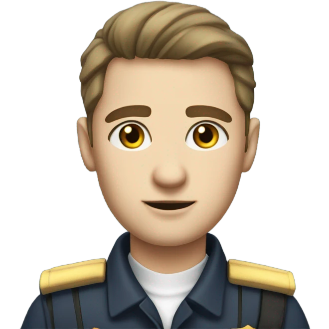 asylum warden, white skin, hazel eyes, warden uniform emoji
