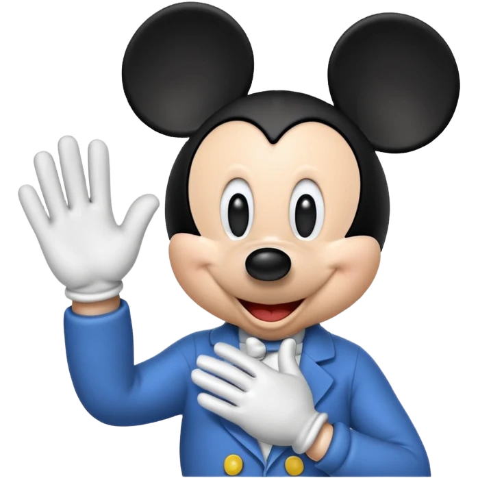 mickey mouse waving hello emoji