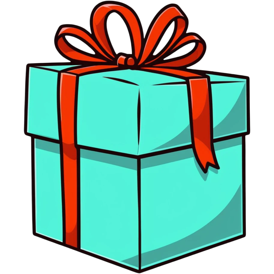 Gift box with a surprise popping out emoji