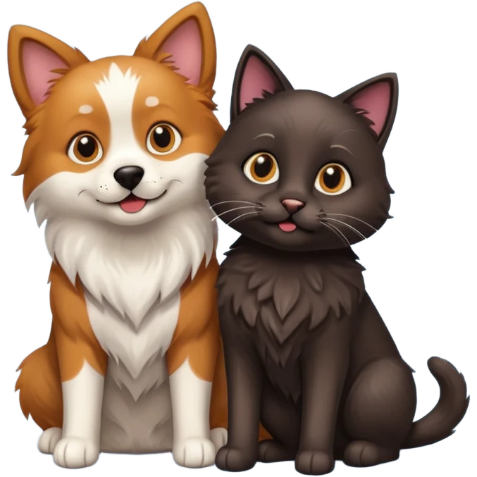 Dog love cat emoji