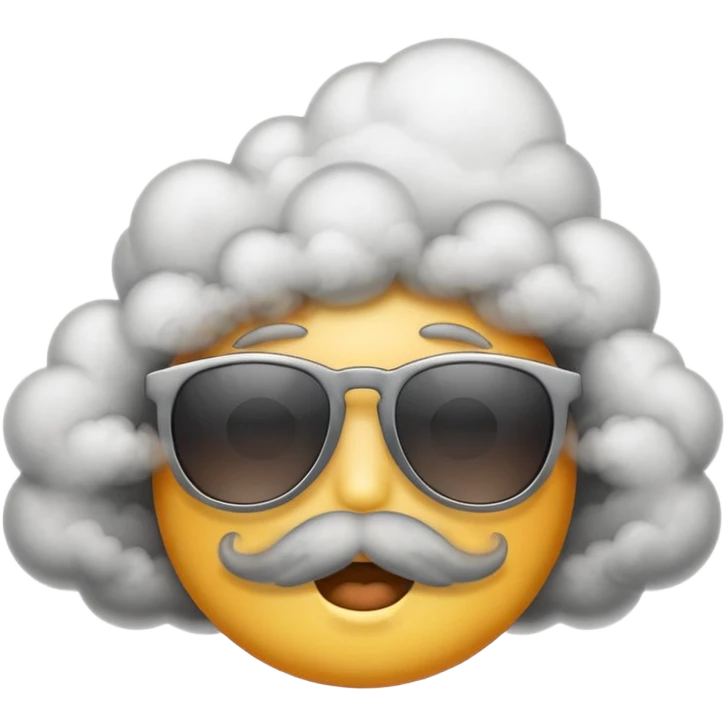 emoji with sunglasses exhaling smoke cloud emoji