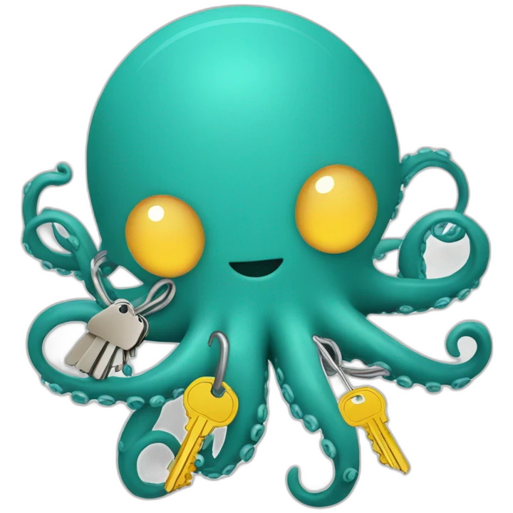 and open source credentials manager webapp logo with octopus holding lot of keys emoji