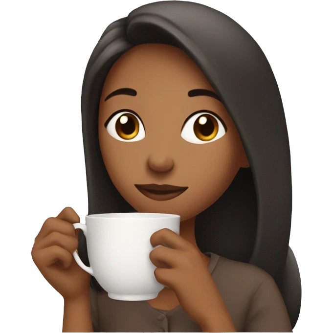 Girl sipping tea emoji