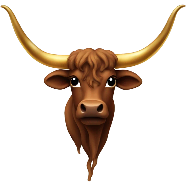 Longhorn wearing gold chain smoking  emoji