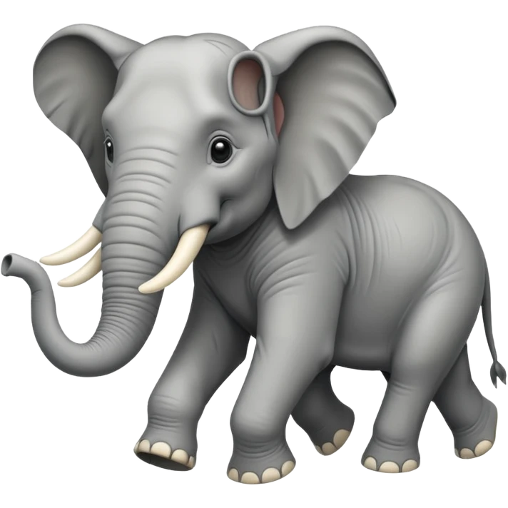 High resolution of a running elephant emoji