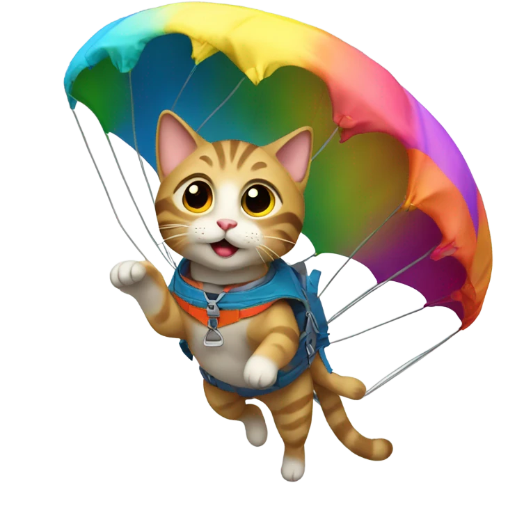 Cat with parachute emoji