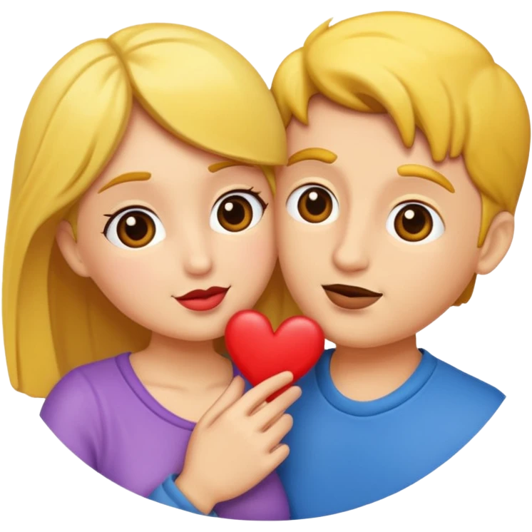 Couple bisous emoji