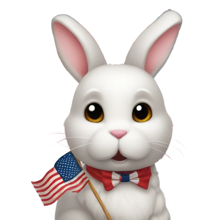 Bunny with American flag emoji