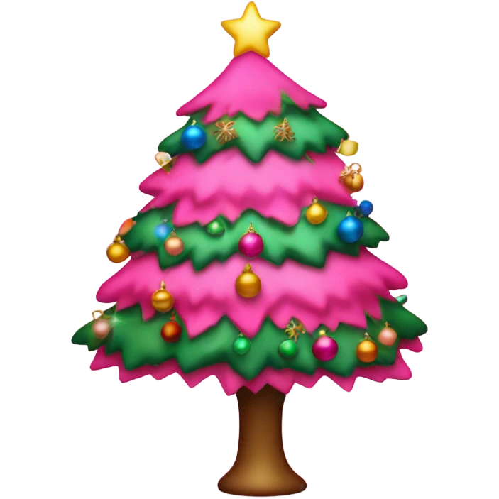 Pink Christmas tree emoji
