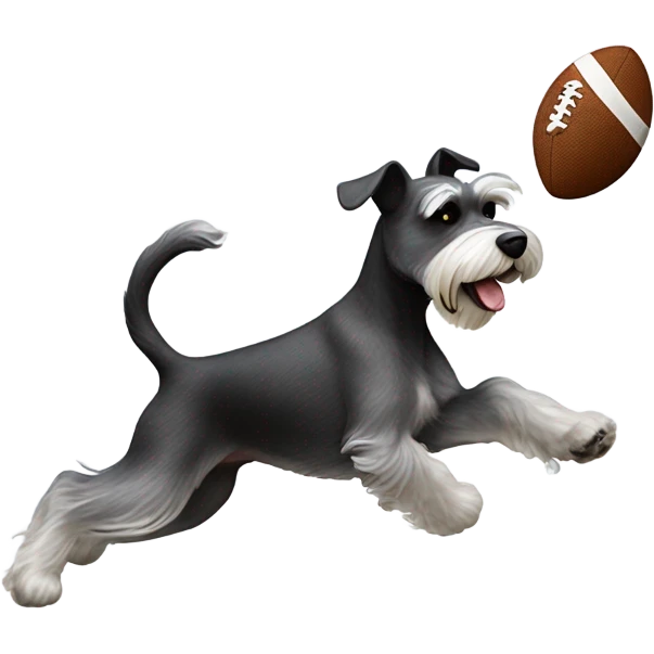 miniature schnauzer playing football emoji