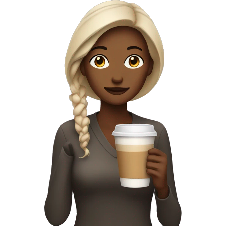 woman with a latte emoji