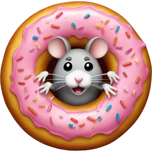 Mouse in a donut emoji