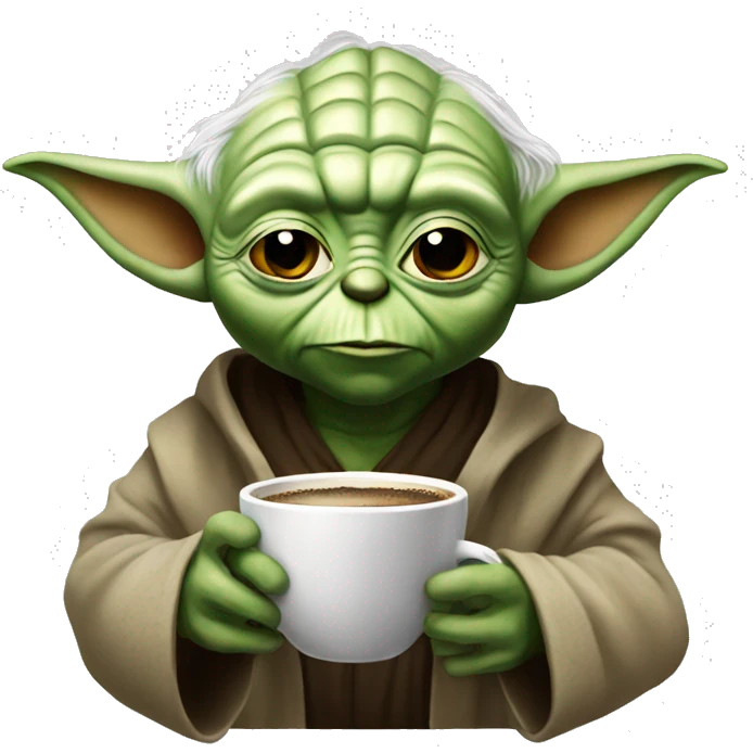Yoda drinking coffe emoji