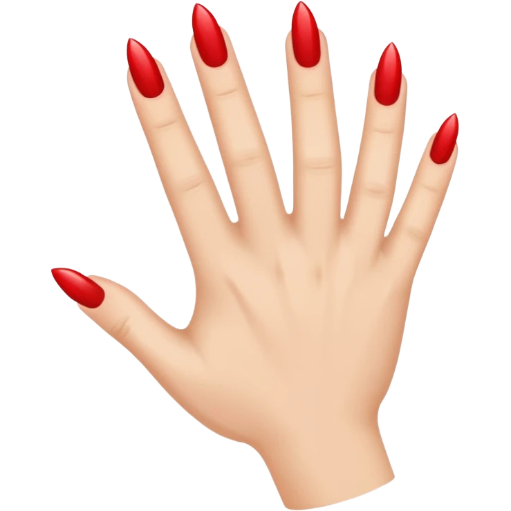 Hand with only 1 red nail  emoji