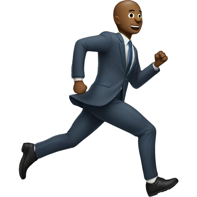 man running with suit emoji