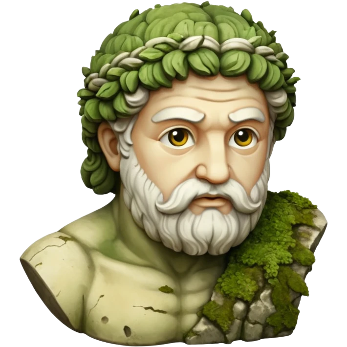 Greek sculpture with moss emoji