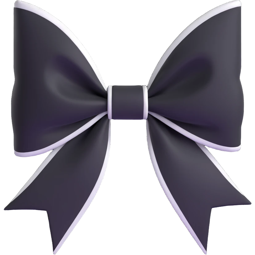 Black white gothic bow effect emoji