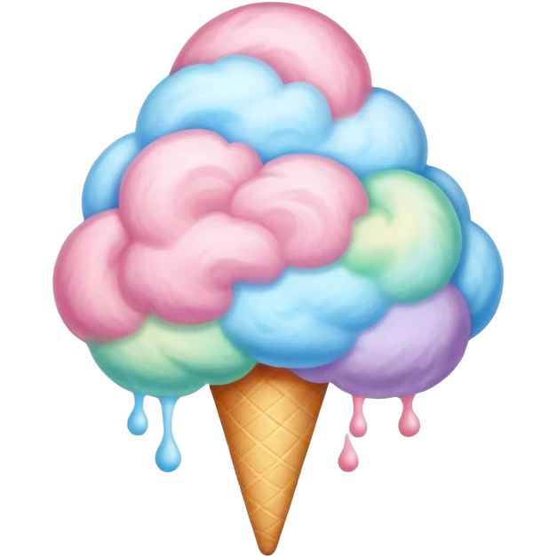Colorful rainbow cotton candy cloud emoji